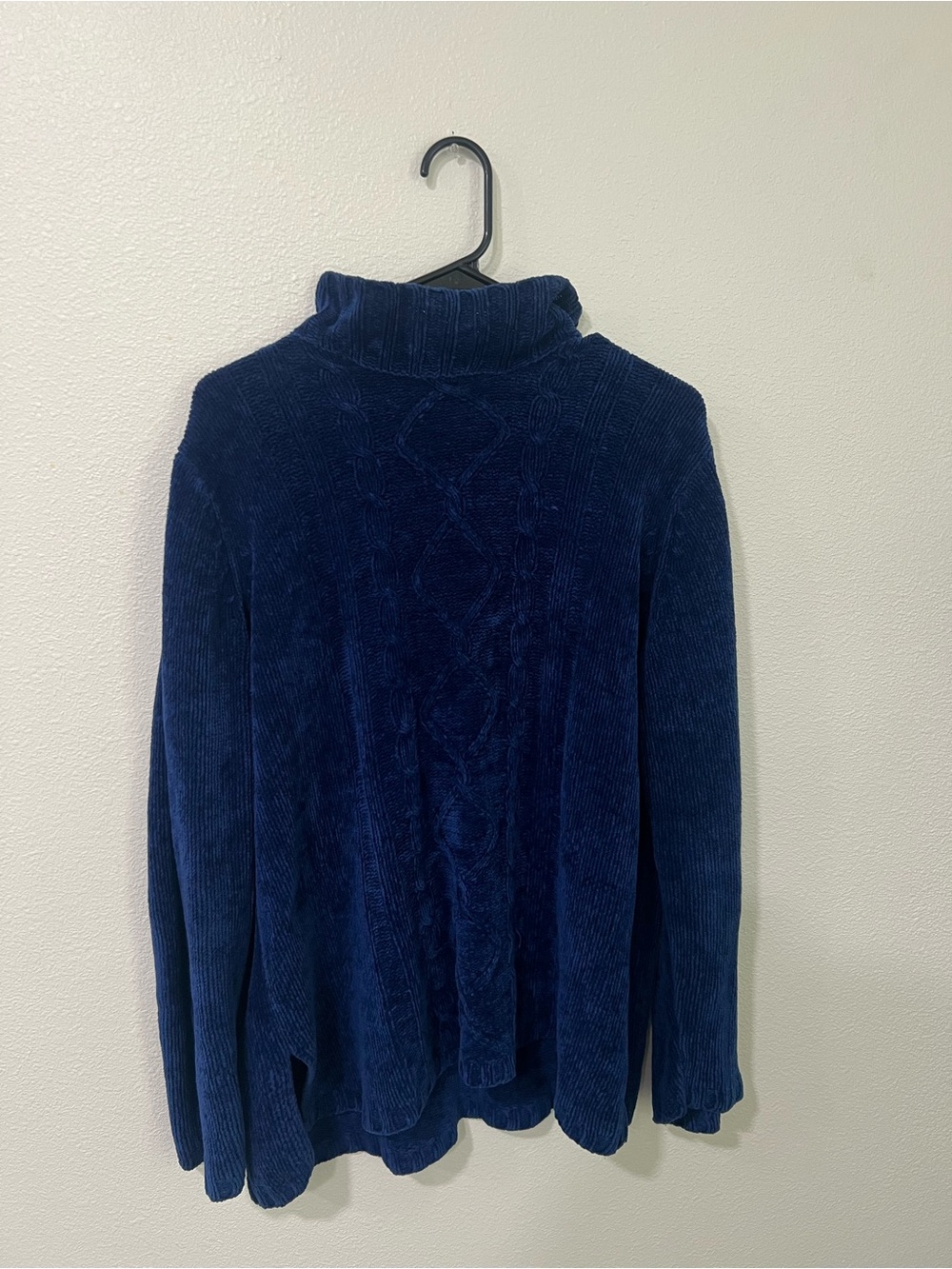 Karen Scott Navy Cable-Knit Turtleneck Sweater